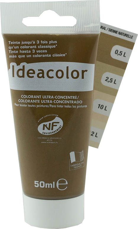 Colorant universel pour peinture Sienne naturelle 50ml - IDEACOLOR